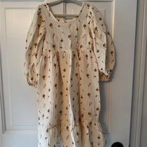 Floral Cream Kids Dress